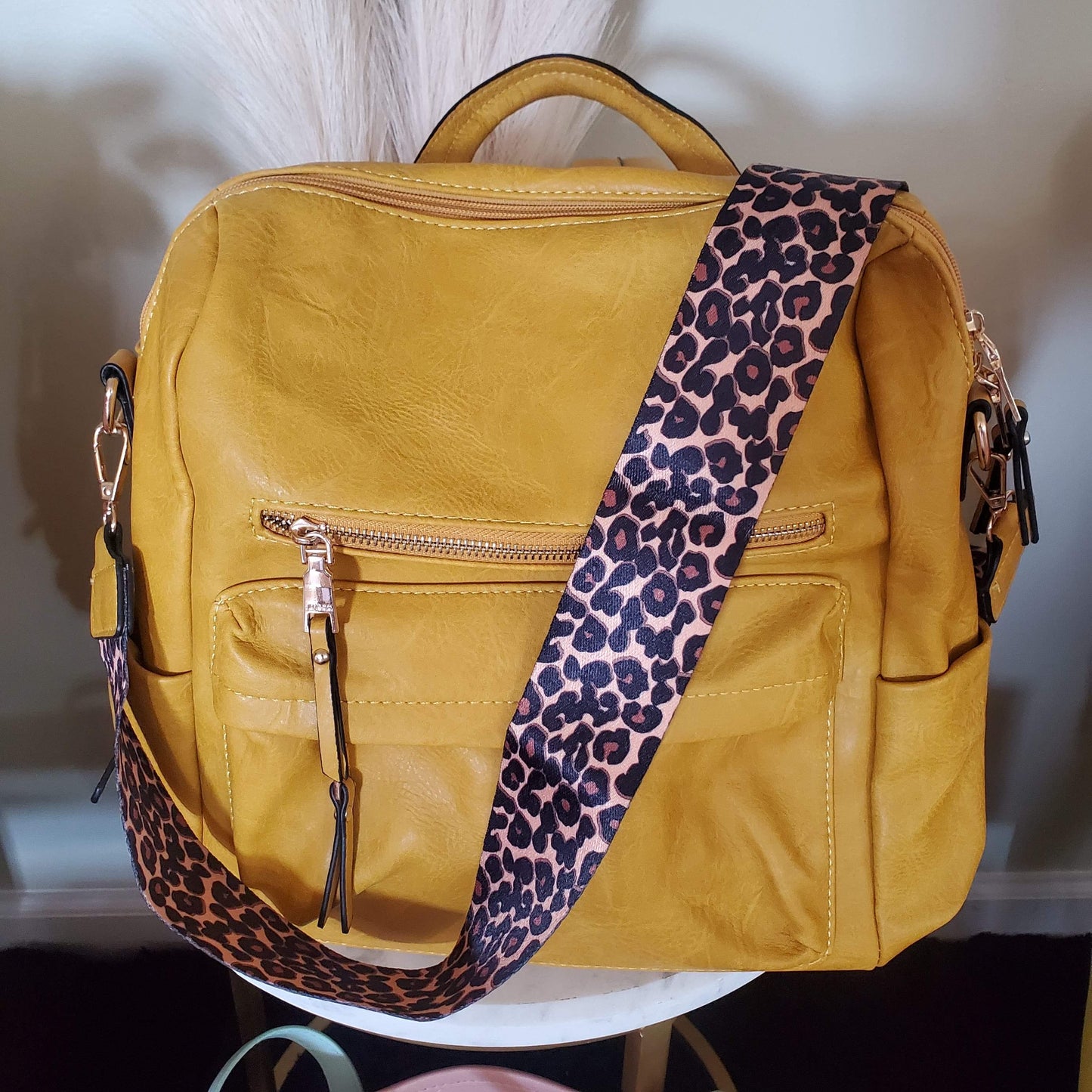 Yellow Backpack Purse